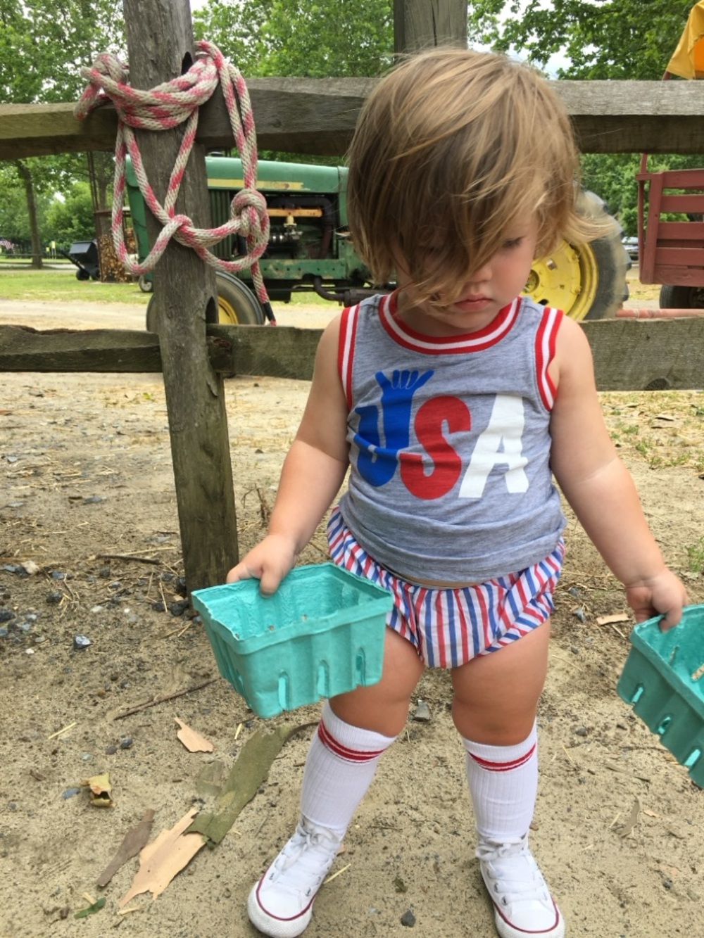 Striped Red & Blue Baby Diaper Cover with Elastic Waist